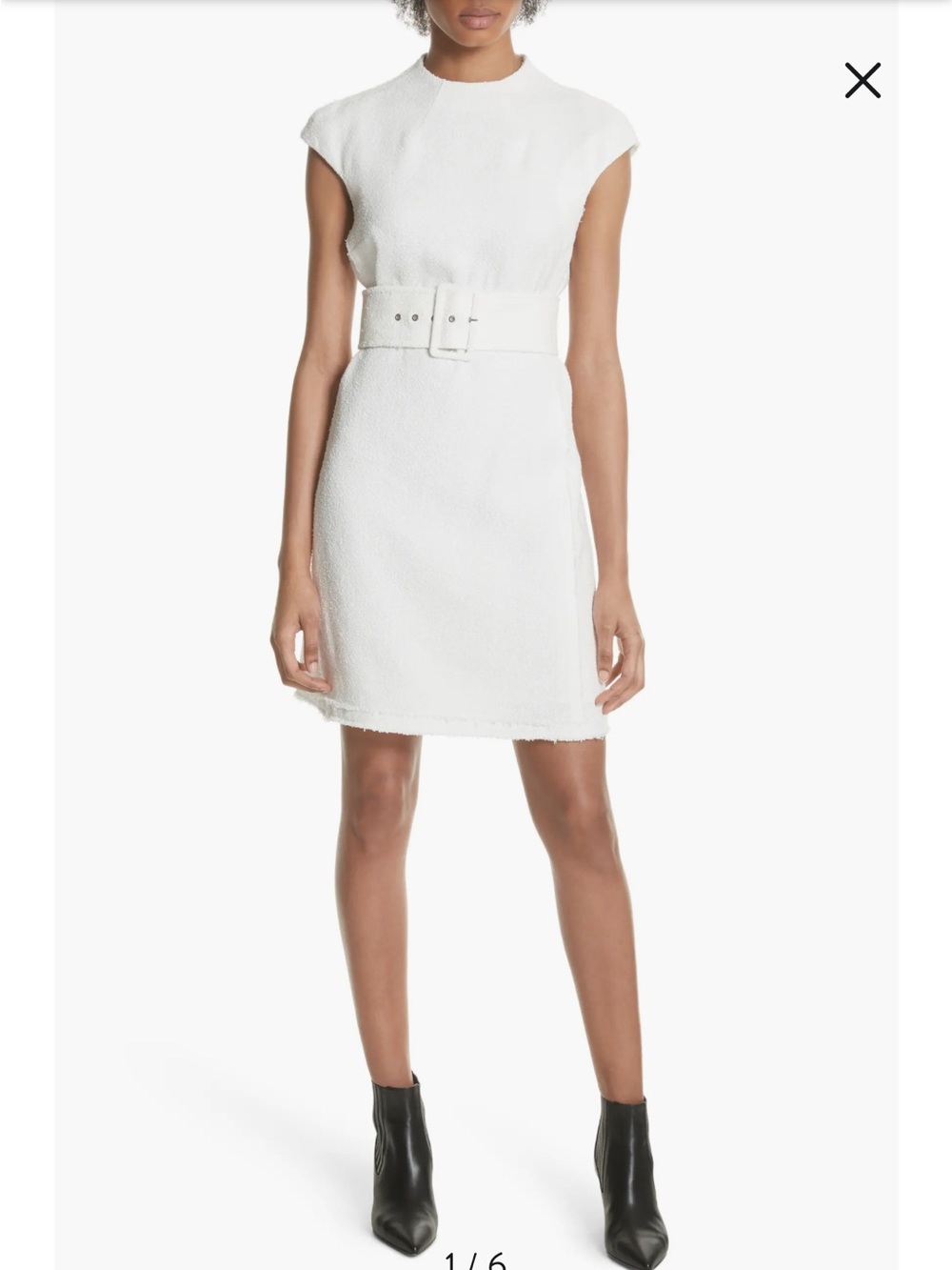THEORY Mod Belted Spring Boucle Dress
